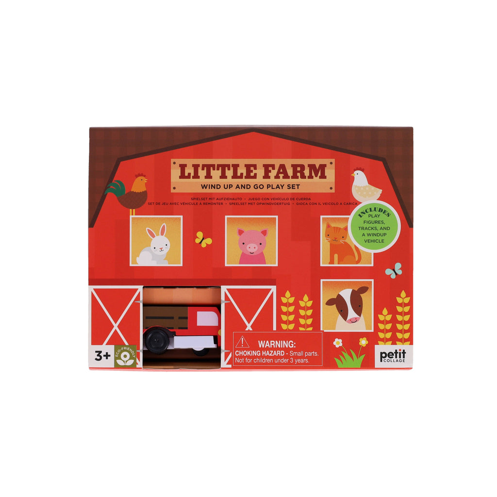 Little Farm Wind Up & Go Playset - Wooden Truck Toy, Ages 3+