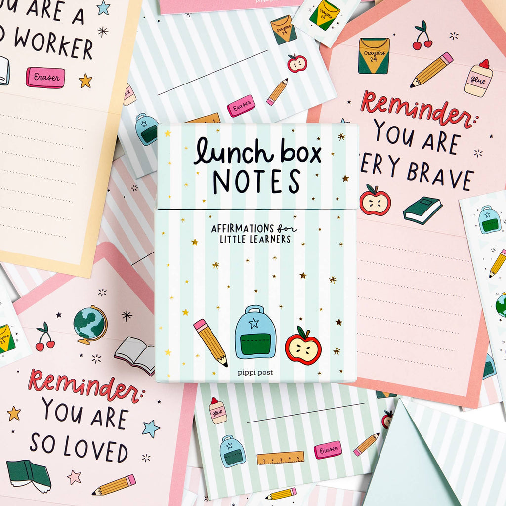 Kids Gift Lunchbox Note Card Set – Affirmation Lunchbox Notes by Pippi Post