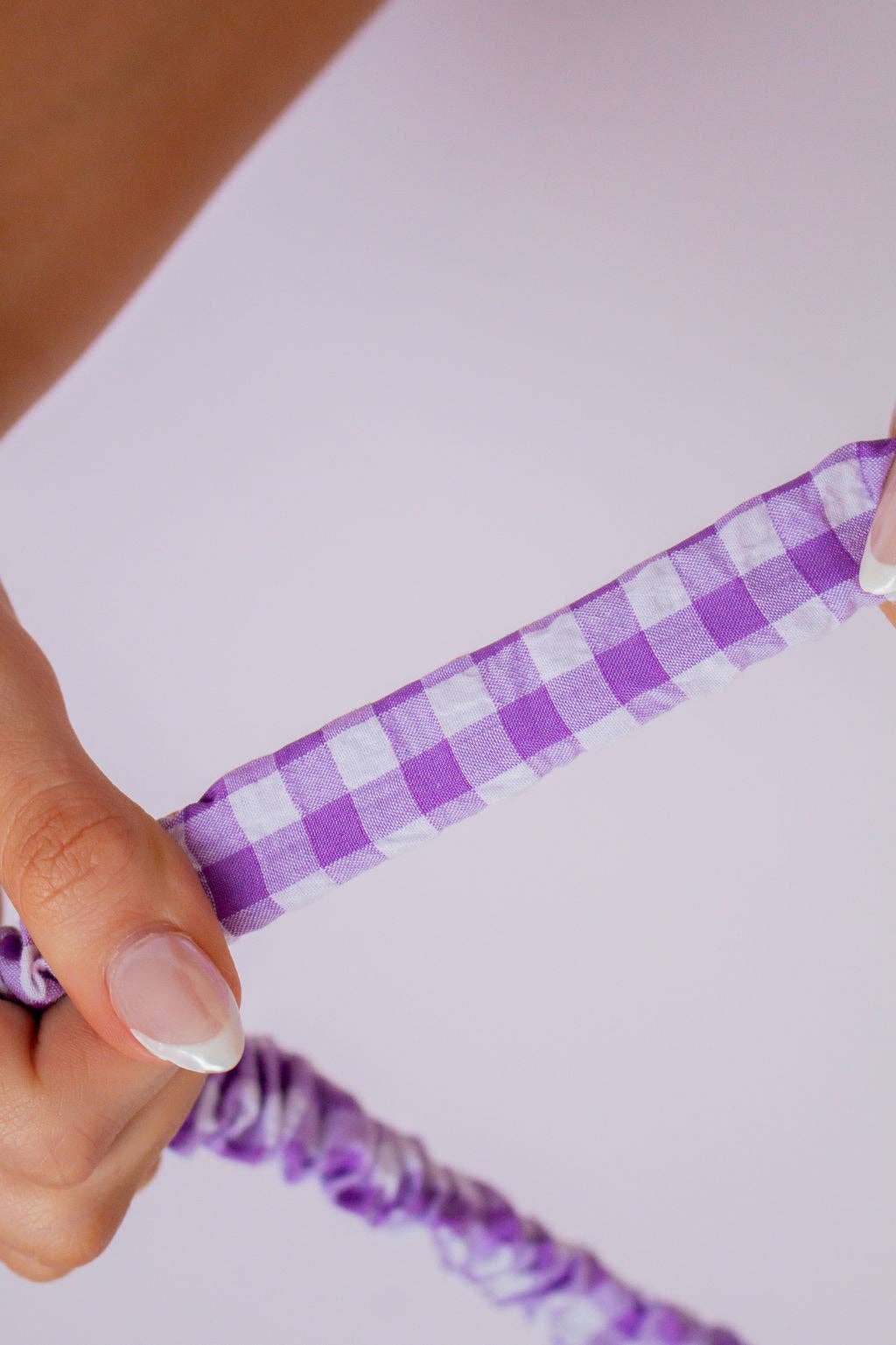 Iris Gingham Lanyard | Purple Plaid ID Badge Holder