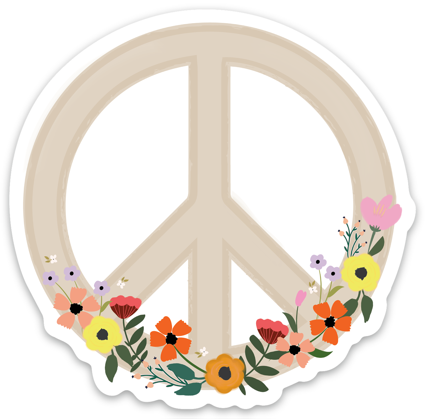 Peace Flower Vinyl Sticker