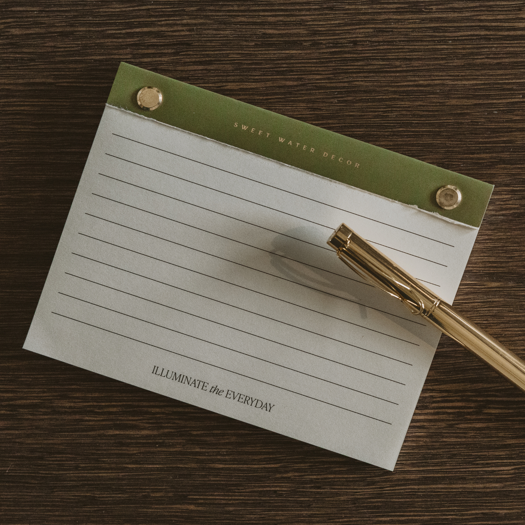 *NEW* Small Green Gold Rivet Basic Notepad - Stationery
