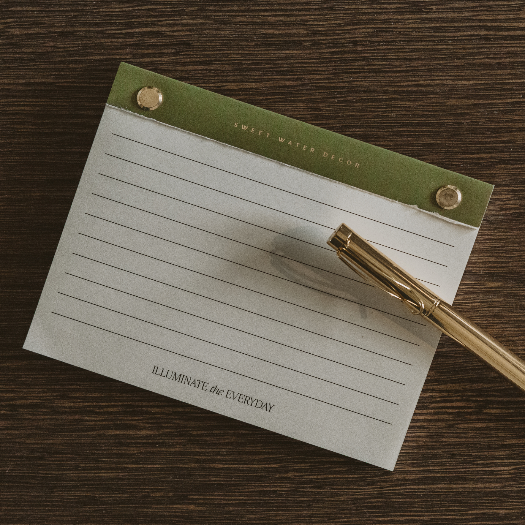 *NEW* Small Green Gold Rivet Basic Notepad - Stationery