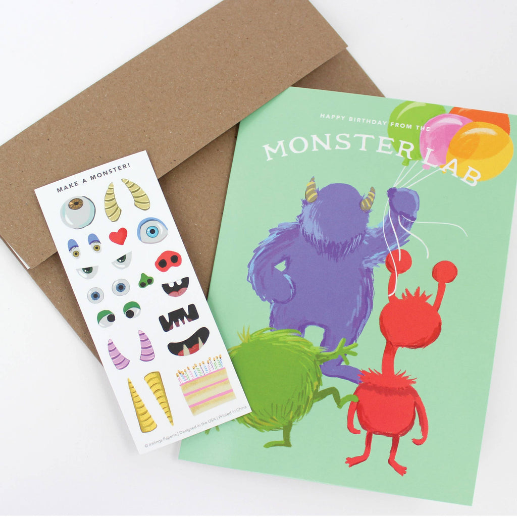 Monster Lab Sticker Scene Greeting Card