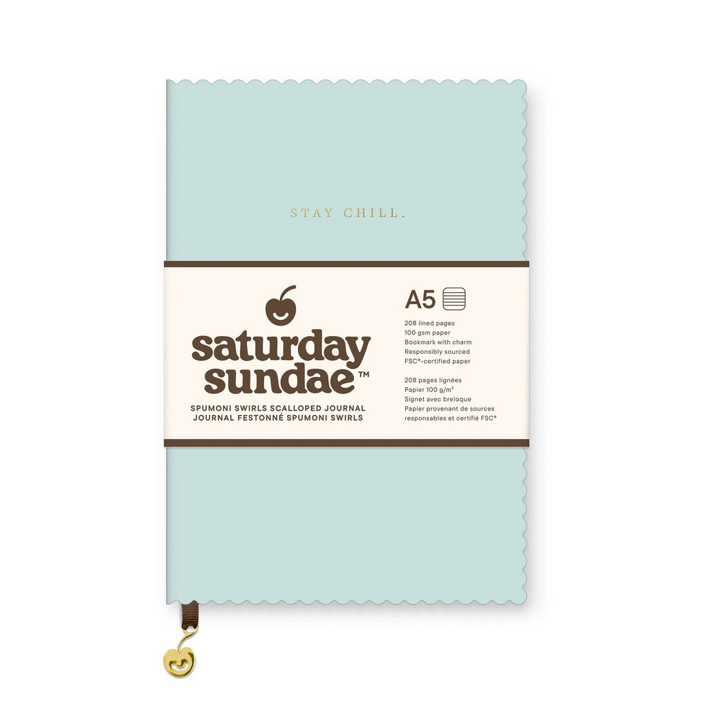 Mint Chip Spumoni Swirls Scalloped Journal – A5 Lined Notebook