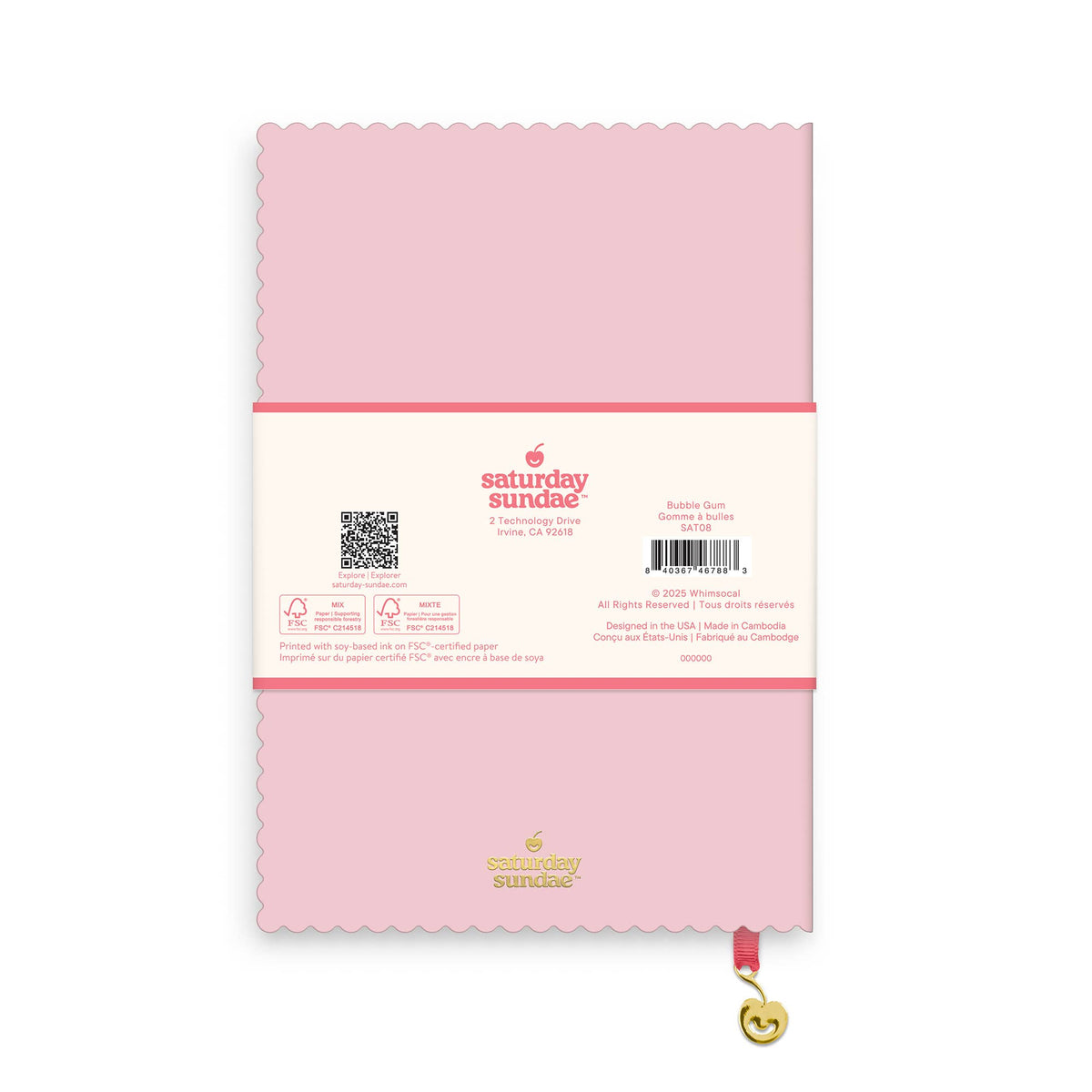 Bubble Gum Spumoni Swirls Scalloped Journal – A5 Lined Notebook
