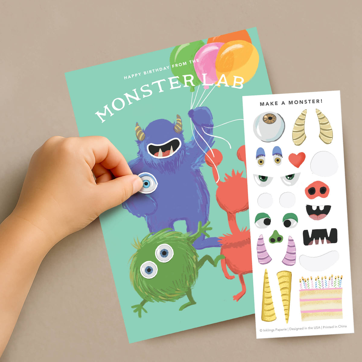 Monster Lab Sticker Scene Greeting Card