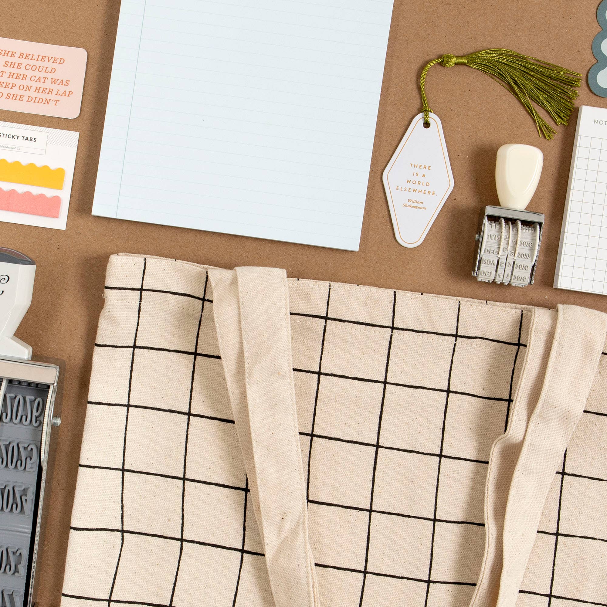 Canvas Grid Tote Bag | Studio Calico