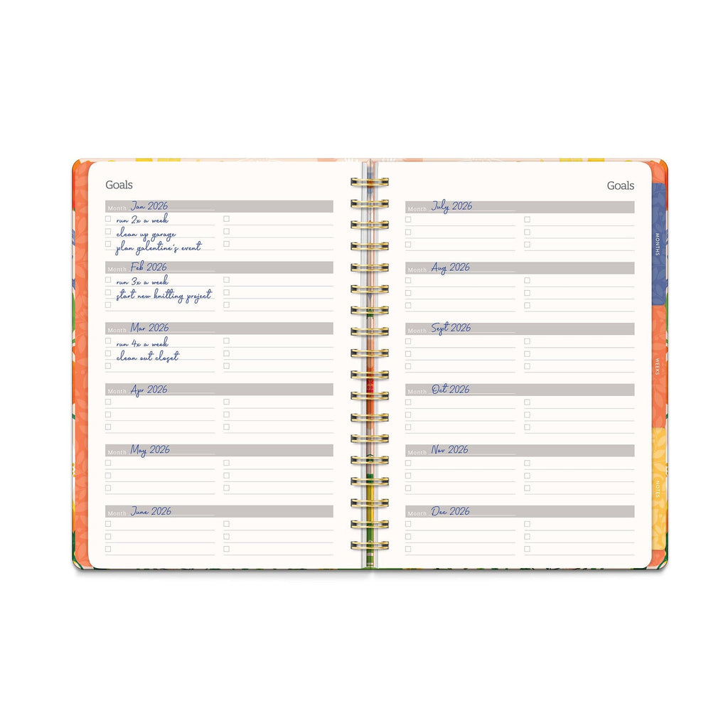 Undated Tri-Tab Planner – Bold Blossoms Hardcover Planner by Studio Oh!