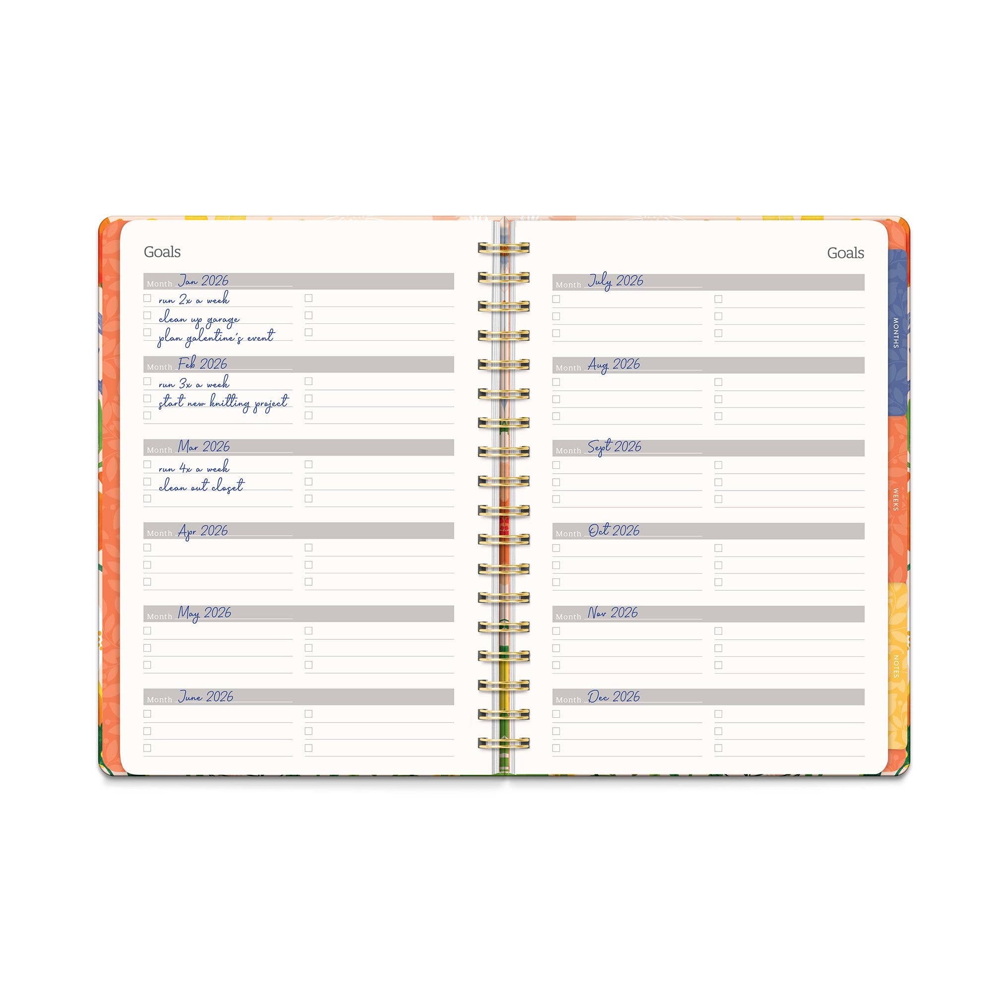 Planner Lover Undated Tri-Tab Planner – Bold Blossoms Hardcover Planner by Studio Oh!