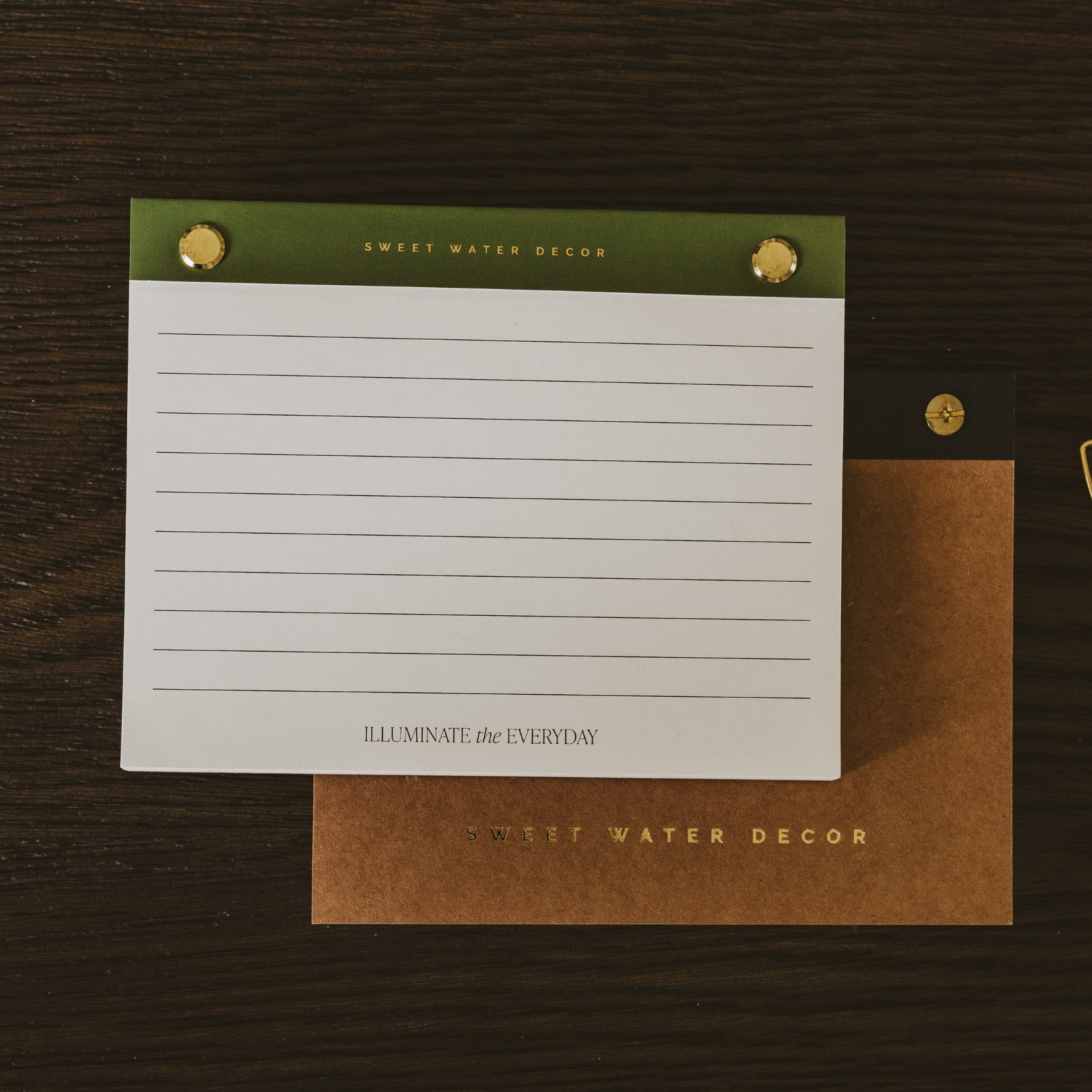 *NEW* Small Green Gold Rivet Basic Notepad - Stationery