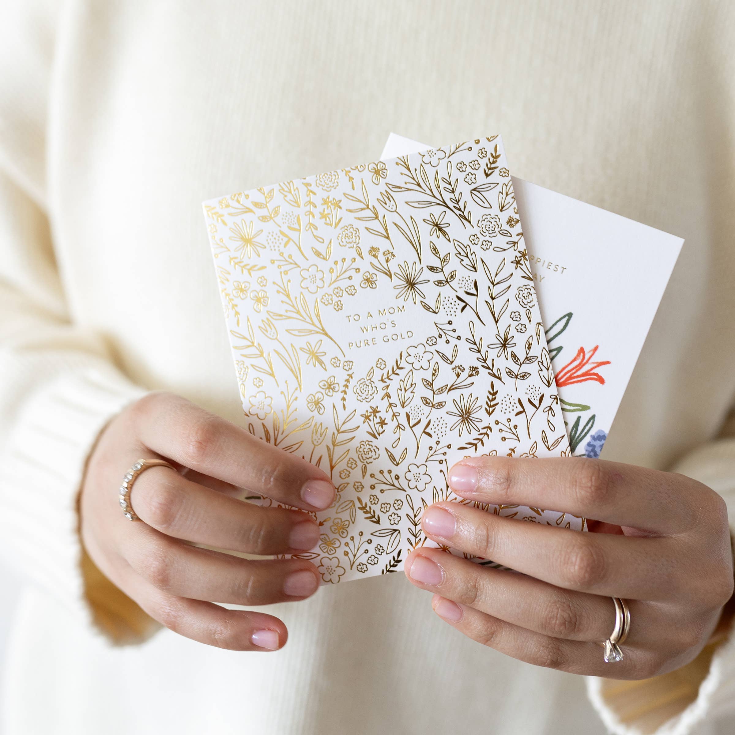 Gold Mom Card | Gold Foil Floral | Ramona & Ruth