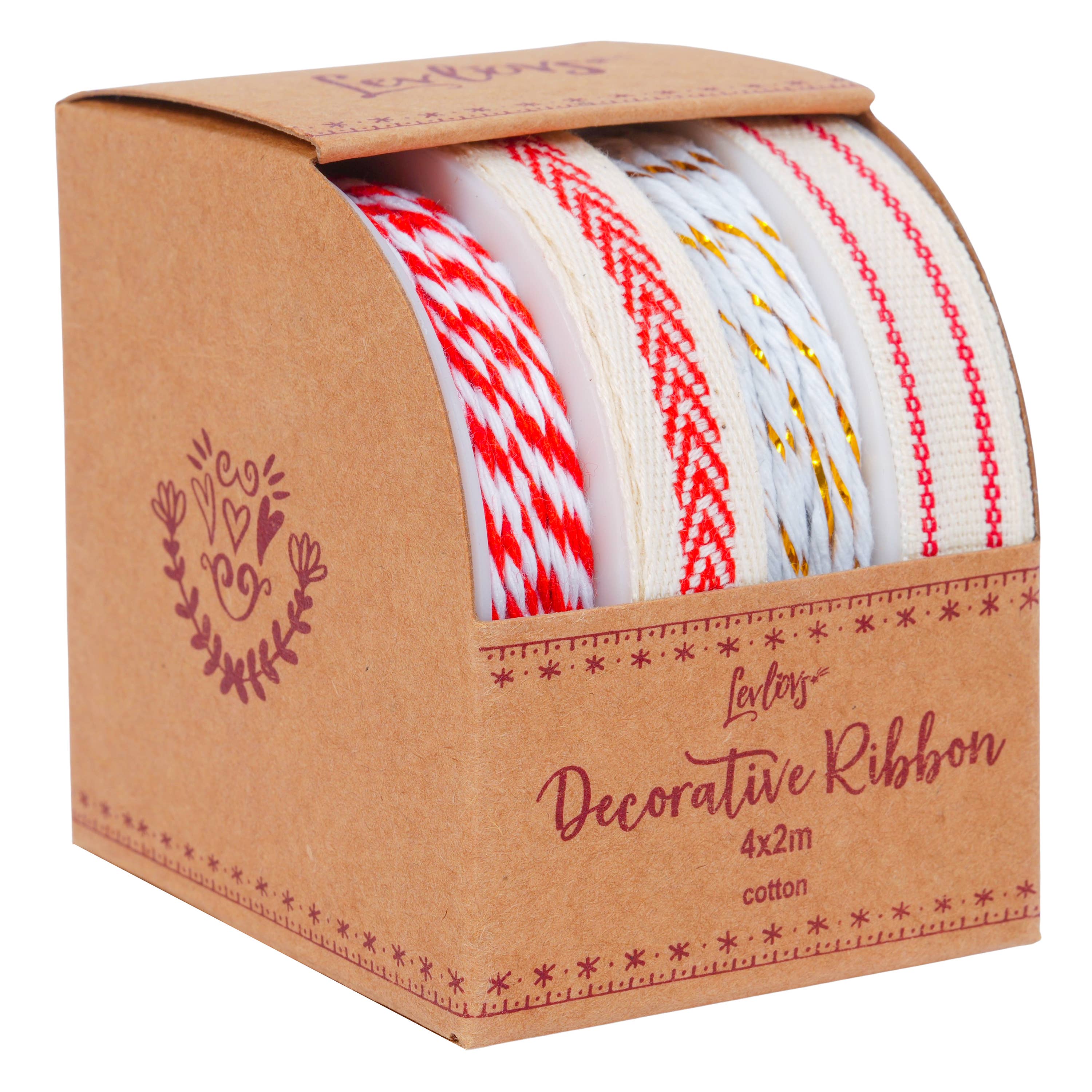 Vintage folk art ribbon set 4pcs x 2m per color