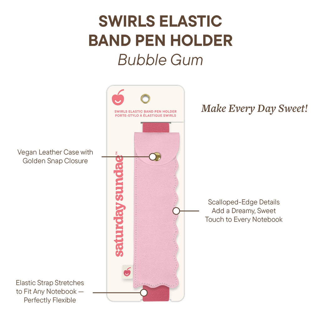 Bubble Gum Swirls Elastic Band Pen Holder