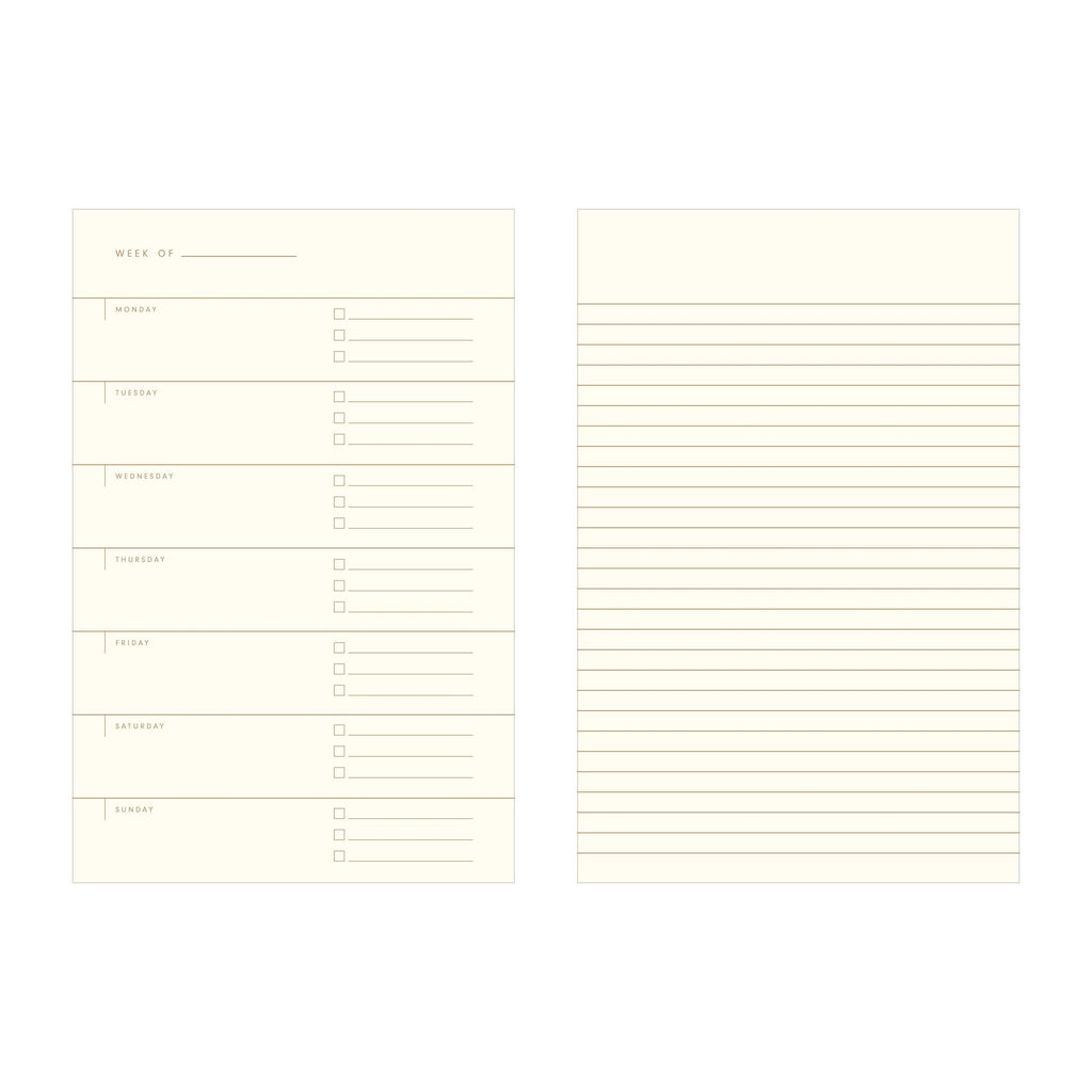 Grid Undated Weekly Planner Journal: Moss