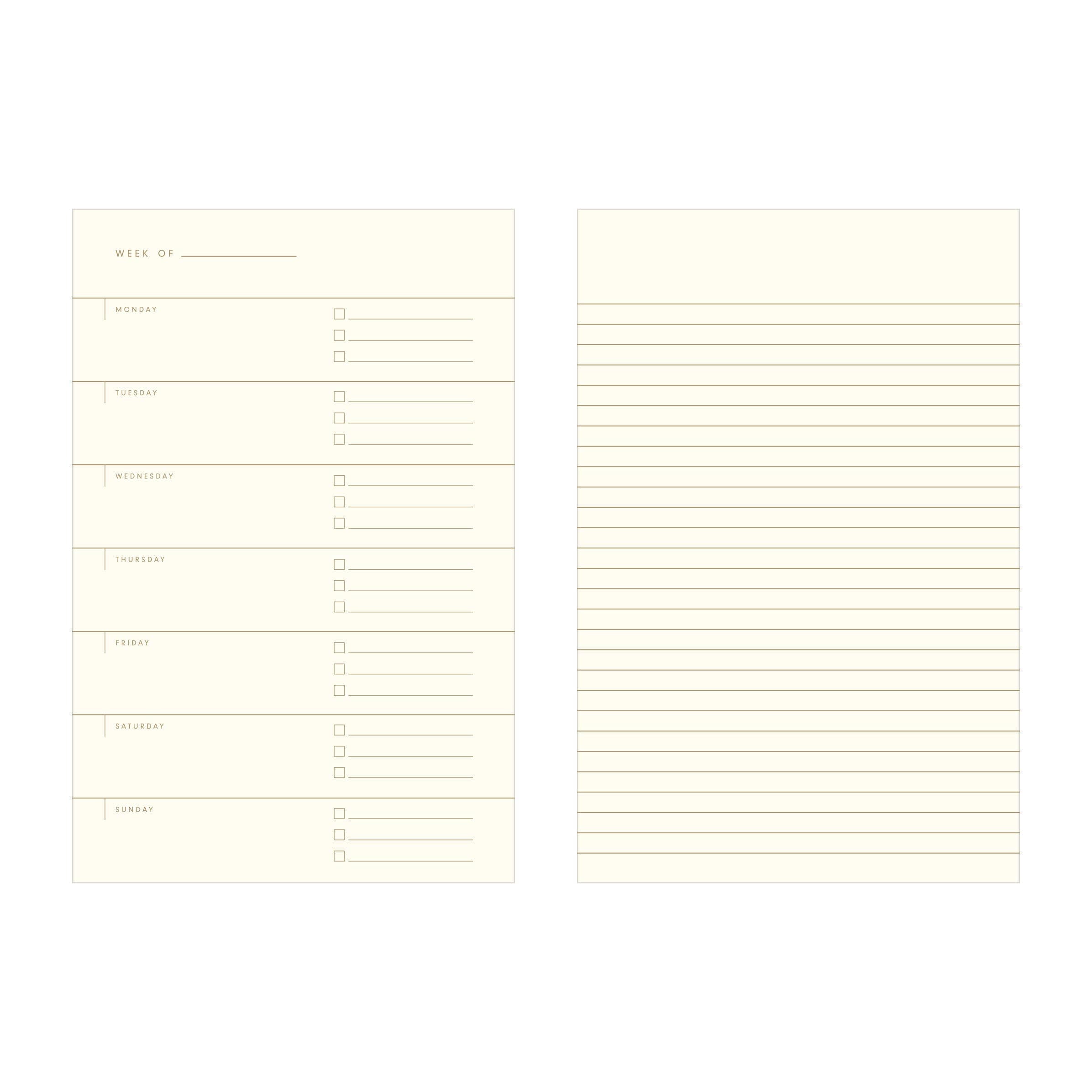 Grid Undated Weekly Planner Journal: Moss