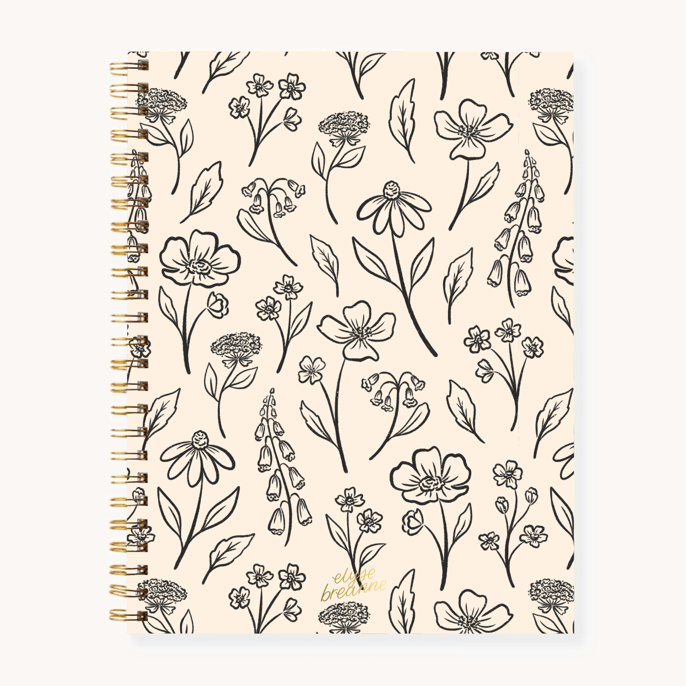 Pressed Floral Softcover Spiral Notebook