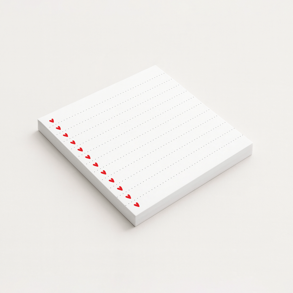 Dotted Lines & Hearts Sticky Notes