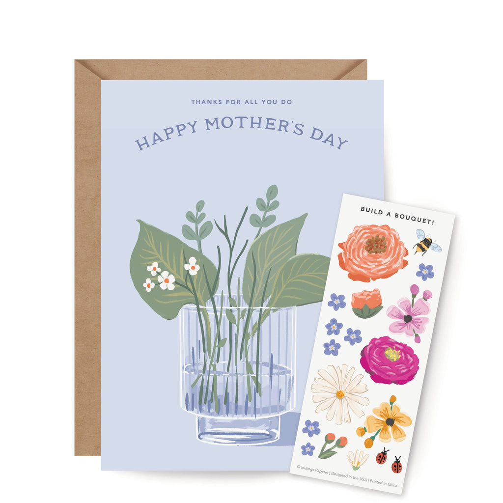 Mother's Day Bouquet Sticker Scene Greeting Card