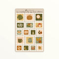 Cozy Fall Stamp Collection Sticker Sheet | 4x6 Inches | 17 Autumn Stamp Stickers