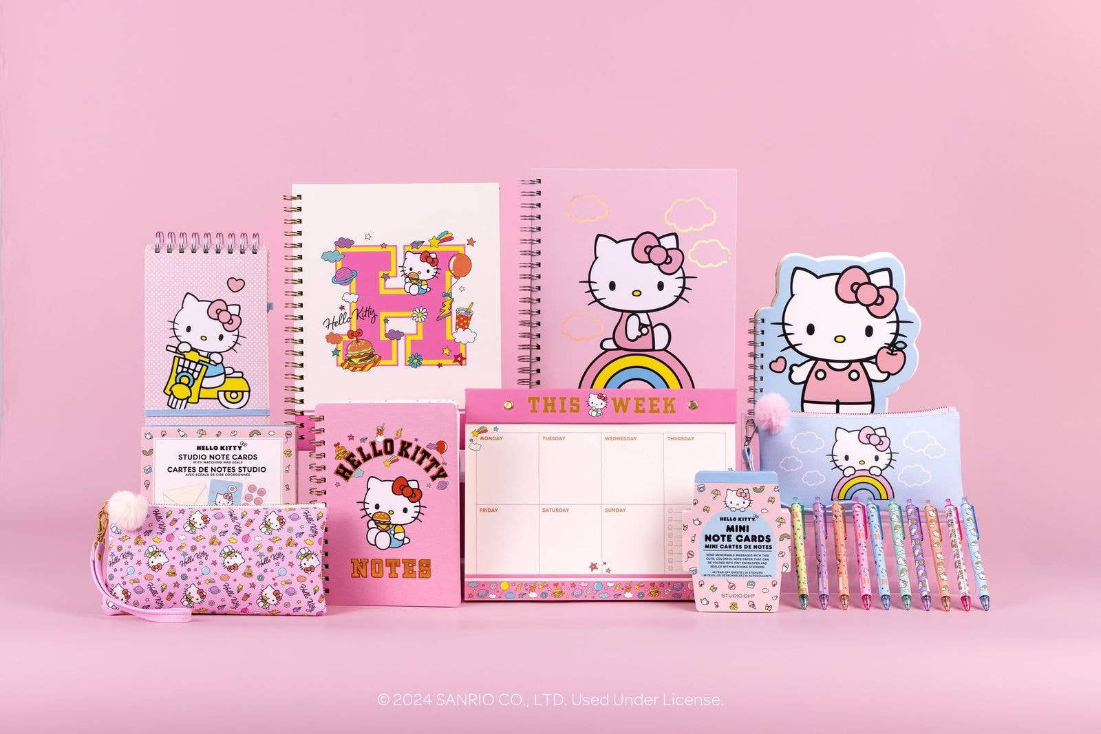 Note Writer Mini Note Card Set – Hello Kitty Classic Pink Mini Cards with Stickers by Studio Oh!