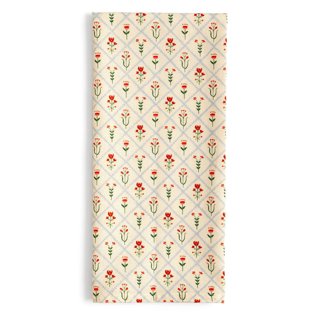 Scandinavian Folk Floral Kitchen Tea Towel