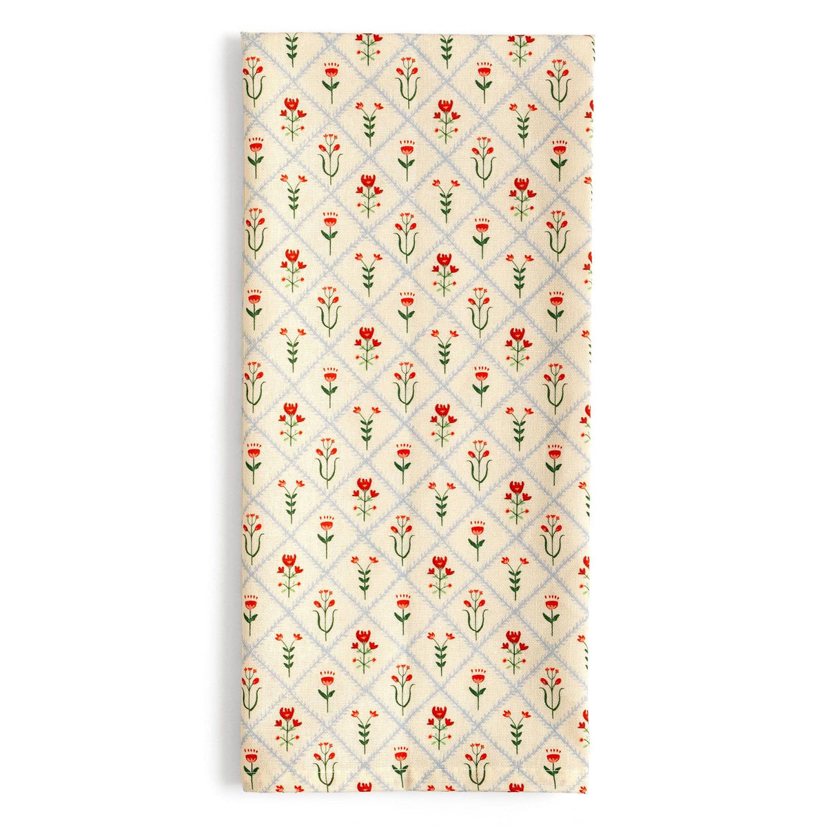 Scandinavian Folk Floral Kitchen Tea Towel