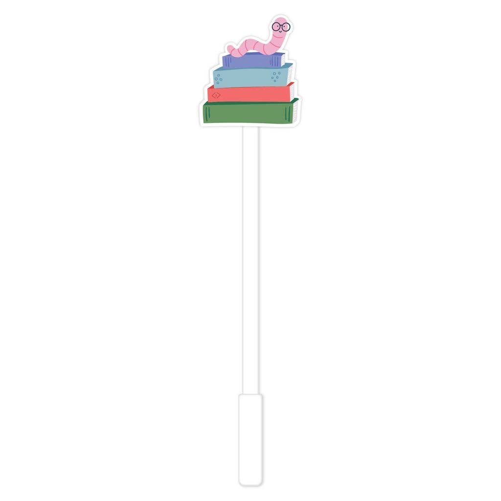 Bookworm Book Stack Gel Pen