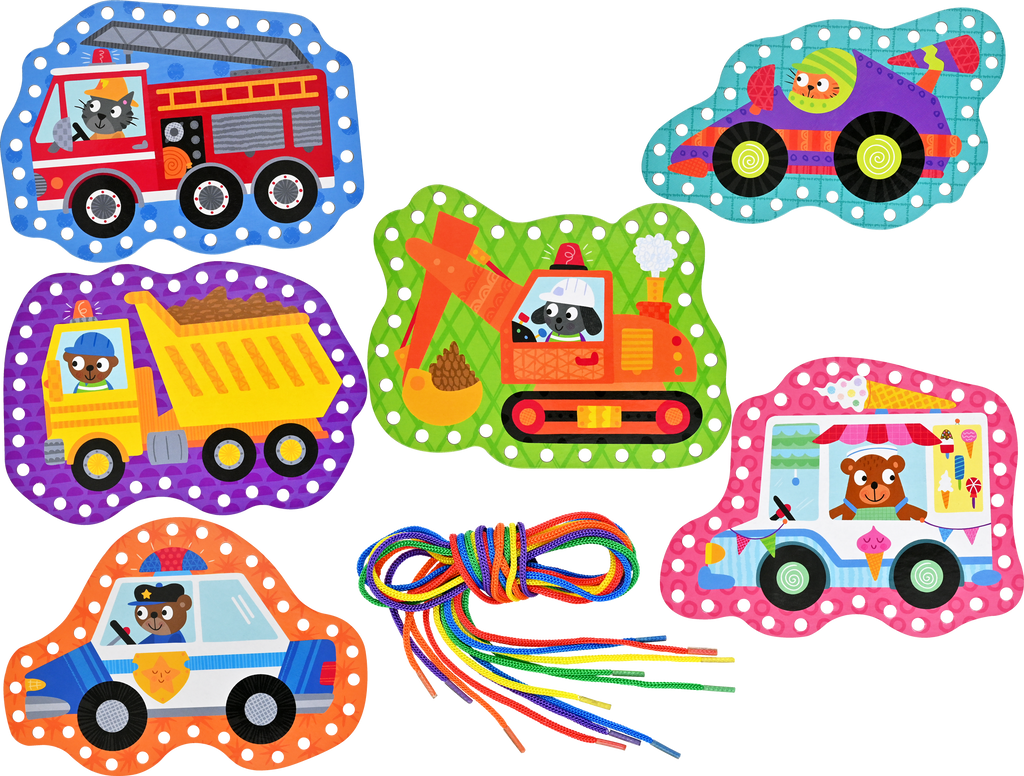Cars & Trucks Lacing Cards | Peter Pauper Press