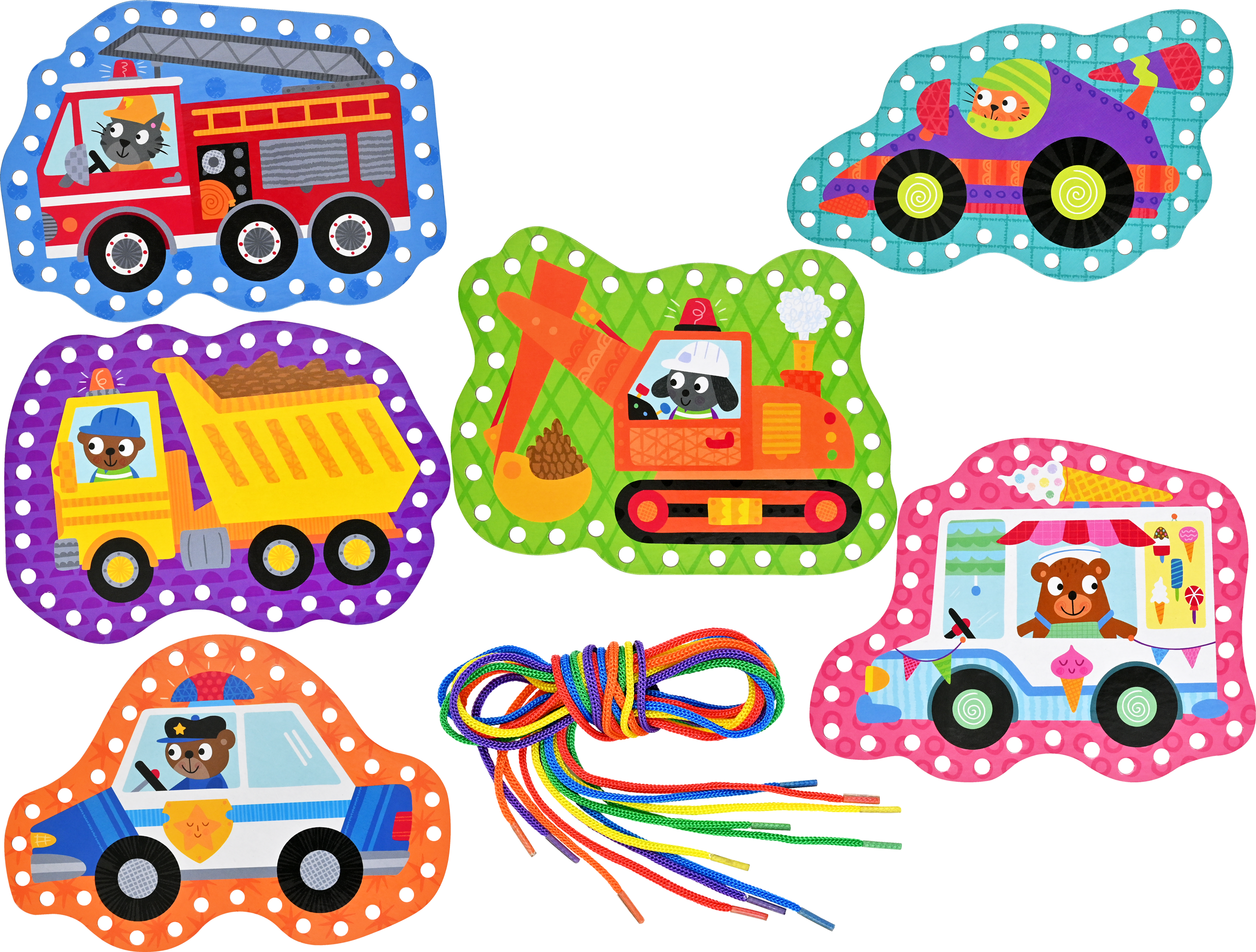 Cars & Trucks Lacing Cards | Peter Pauper Press