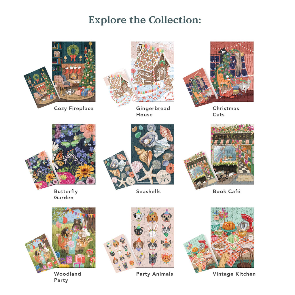 Puzzle Greeting Card – Cozy Fireplace Scene