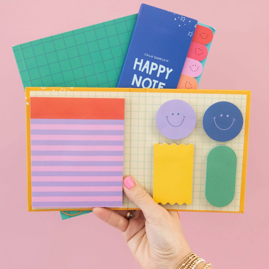 Happy Smiley Face Sticky Notes Set | Colorful Desk Stationery