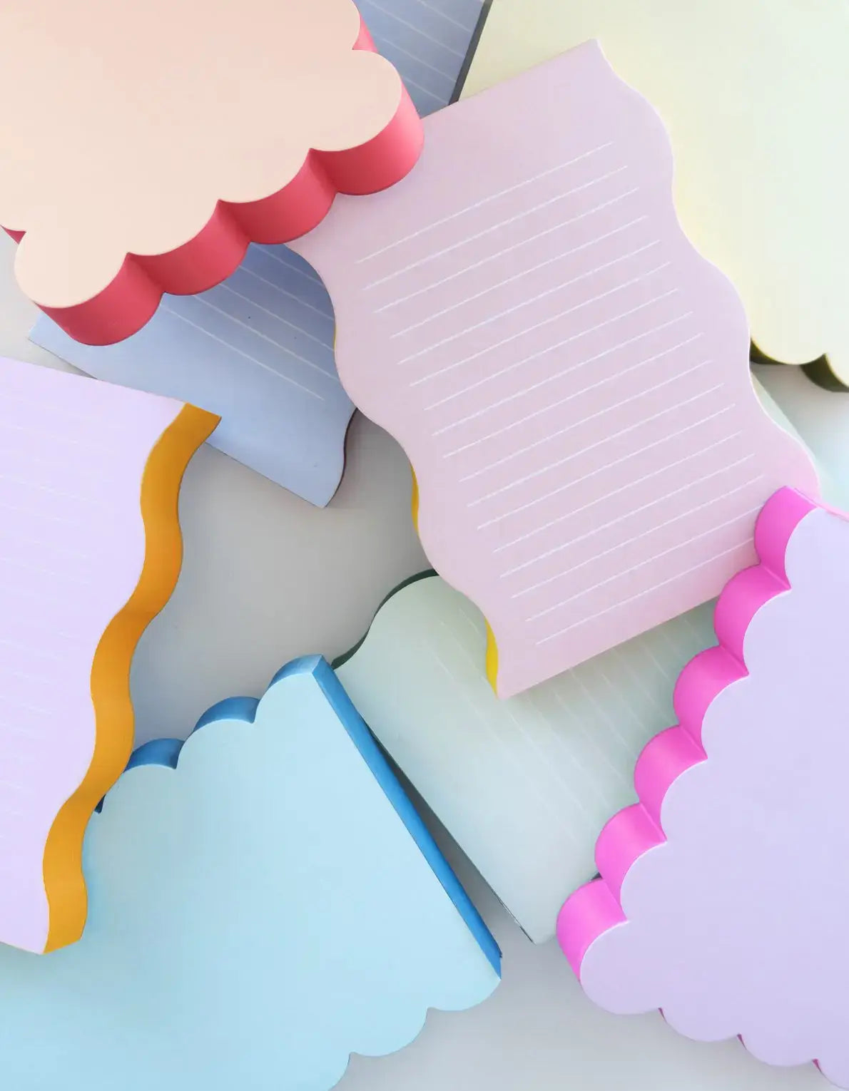 Scalloped Shaped Notepad | Pink + Hot Pink Edge