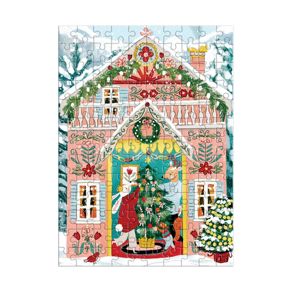 Swiss Chalet Mini Puzzle - 130 Piece Christmas Ornament Box Gift