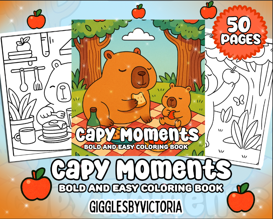 Capy Moments Coloring Book
