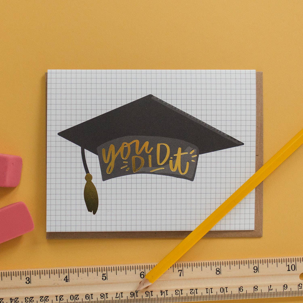 Grad Gift Greeting Card – Gold Foil Graduation Card by Pippi Post