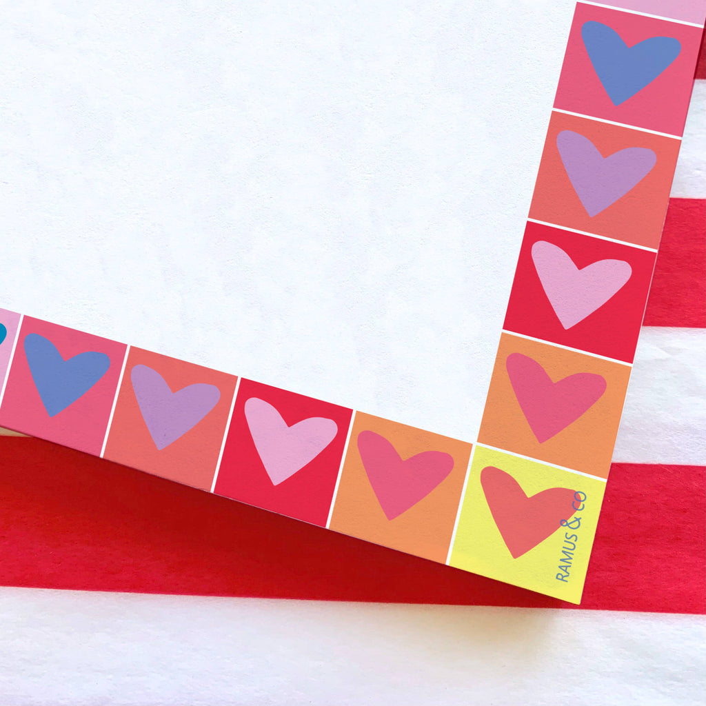 Rainbow Hearts Notepad | Ramus & Co.