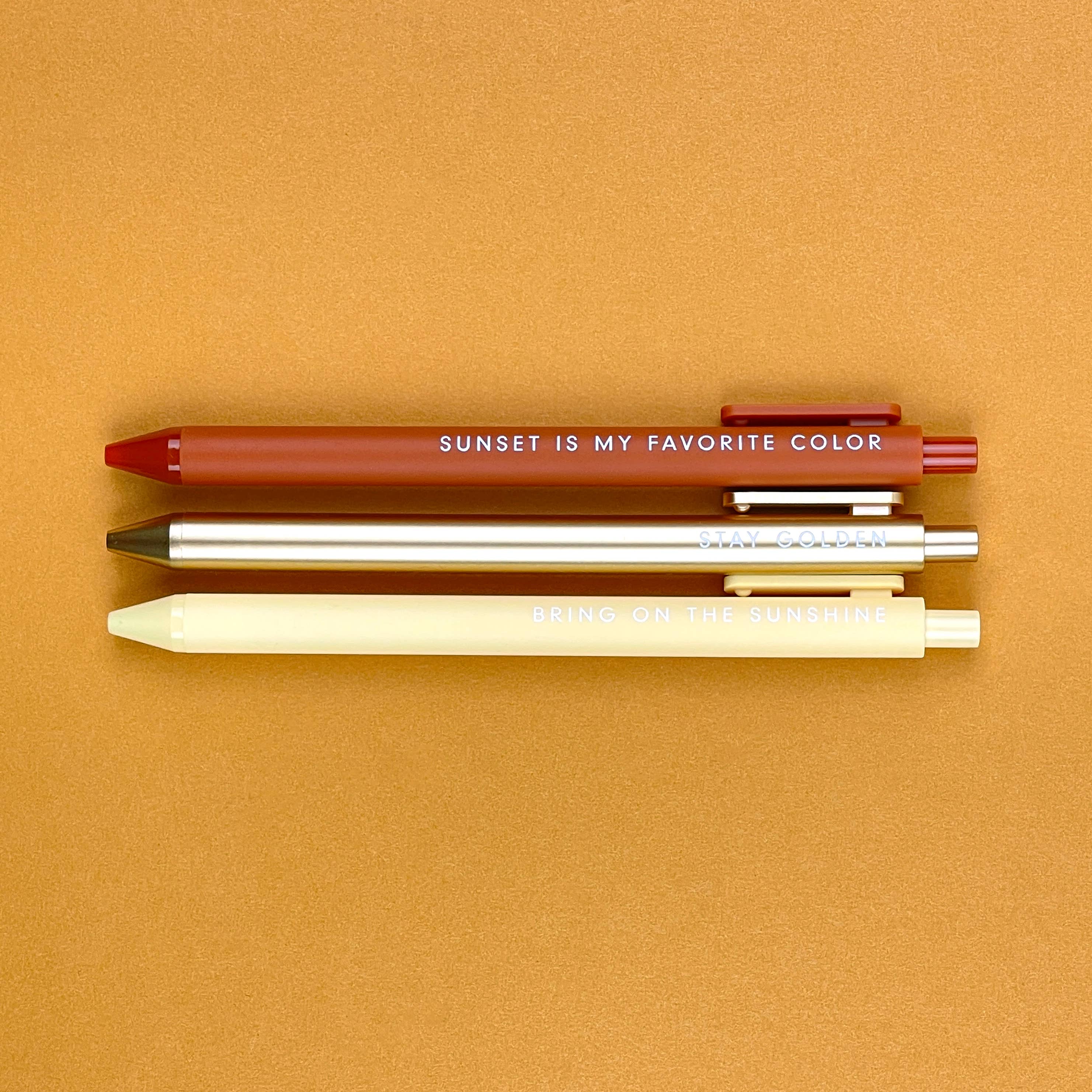 Sunshine Lover Gel Pen Set of 3 - by Ruff House Print Shop