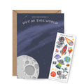 Outer Space Birthday Sticker Scene Greeting Card