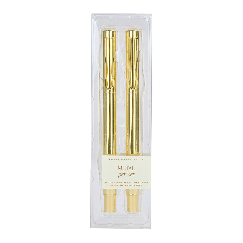 *NEW* Gold Metal Pen Set - Stationery, Home Decor, & Gifts