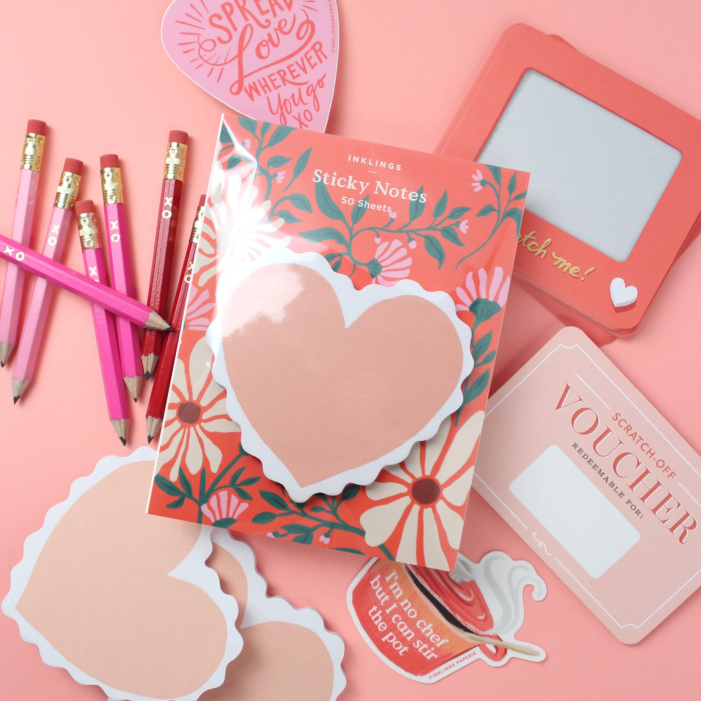 Scalloped Heart Sticky Notes