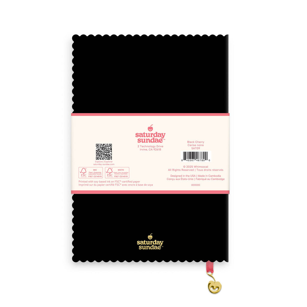 Black Cherry A5 Spumoni Swirls Scalloped Journal