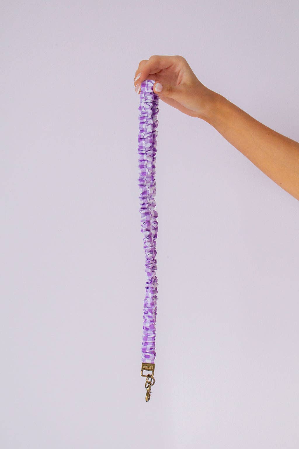 Iris Gingham Lanyard | Purple Plaid ID Badge Holder