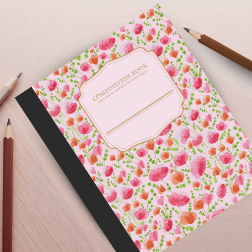 Pink Poppies Composition Notebook