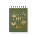 Gold Holiday Ornament Mini Jotter Notebook