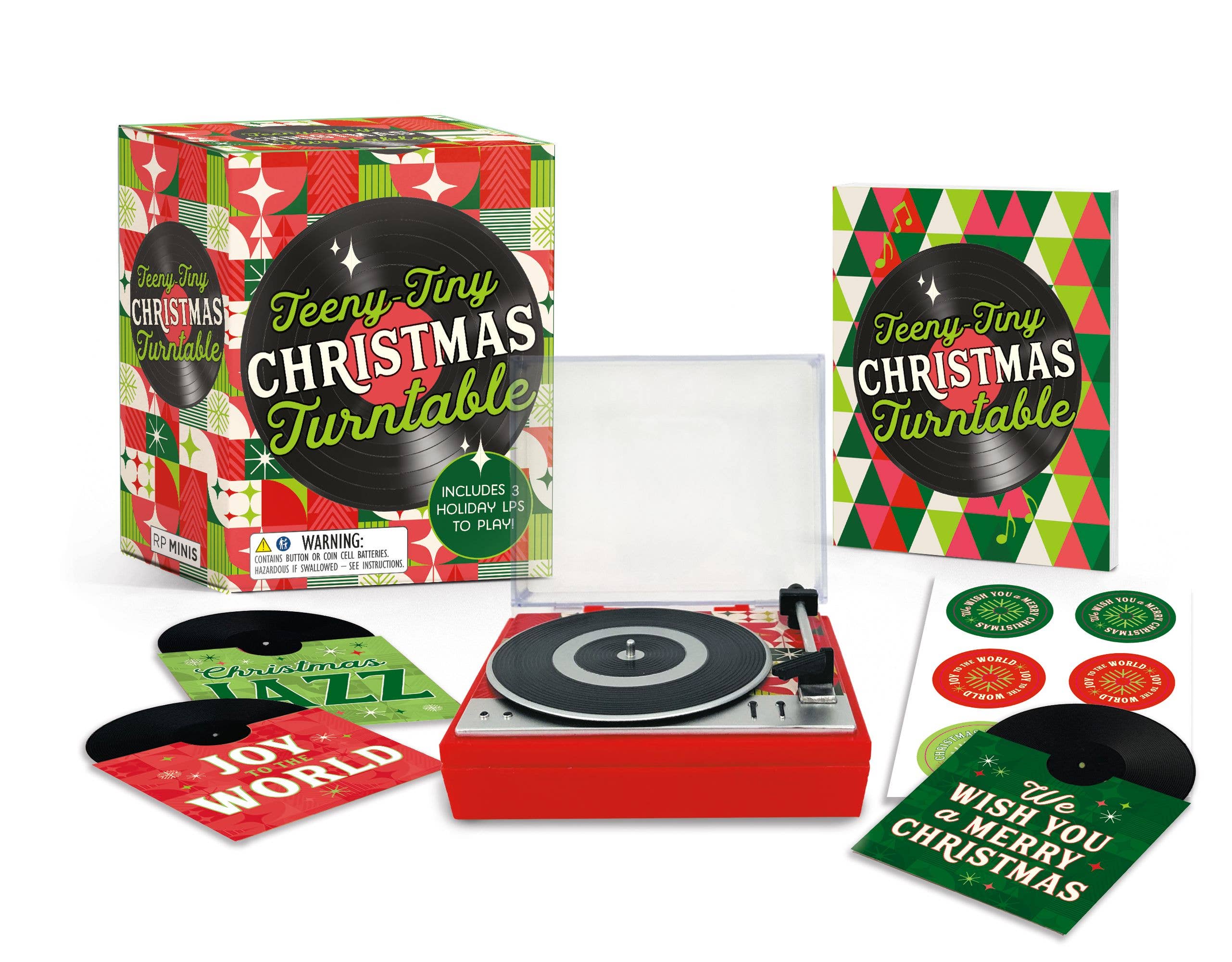 Teeny-Tiny Christmas Turntable — Miniature Record Player Gift Set
