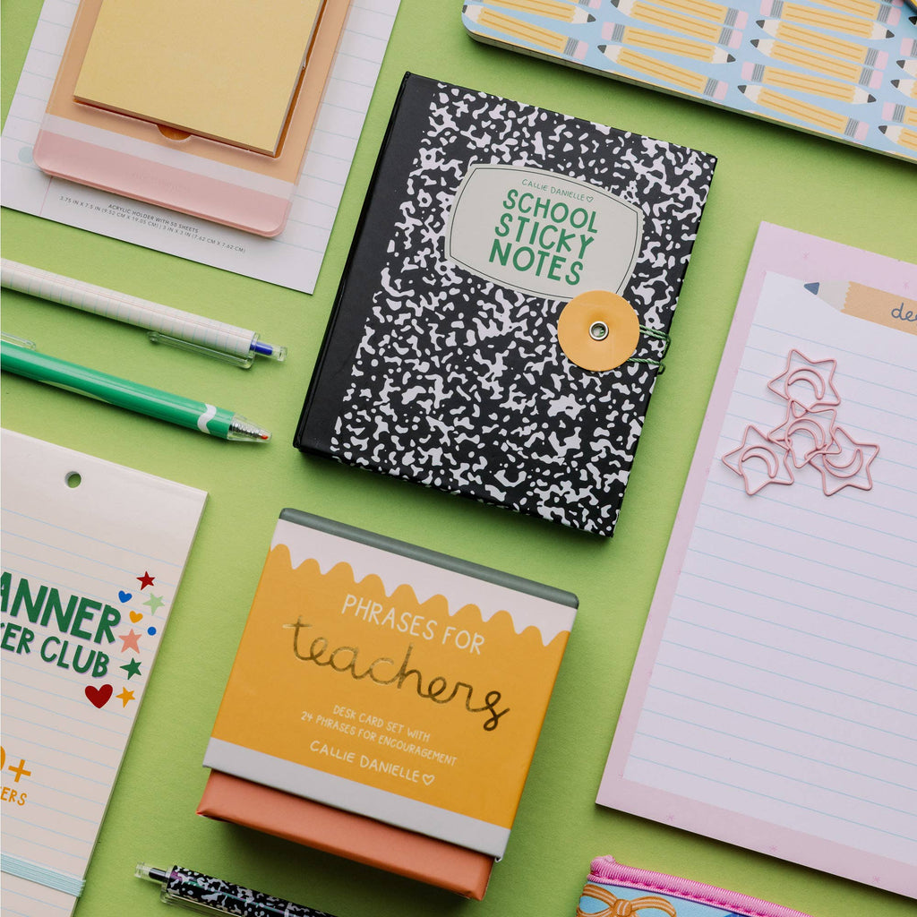 School Sticky Notes Set | Composition Book Folio