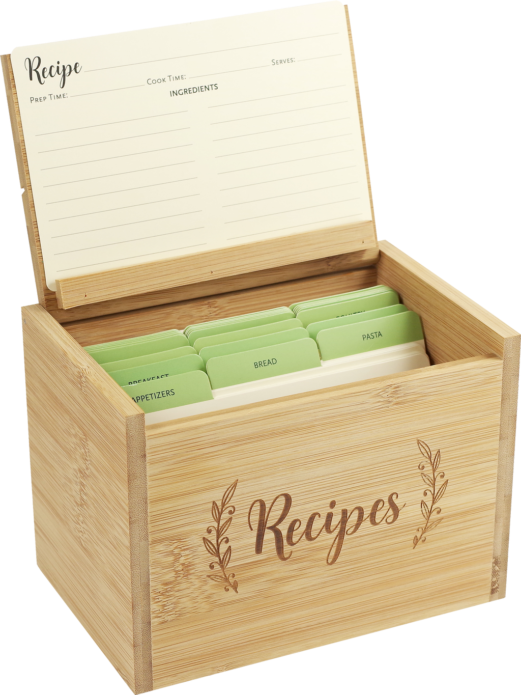 Bamboo Recipe Box Set by Peter Pauper Press