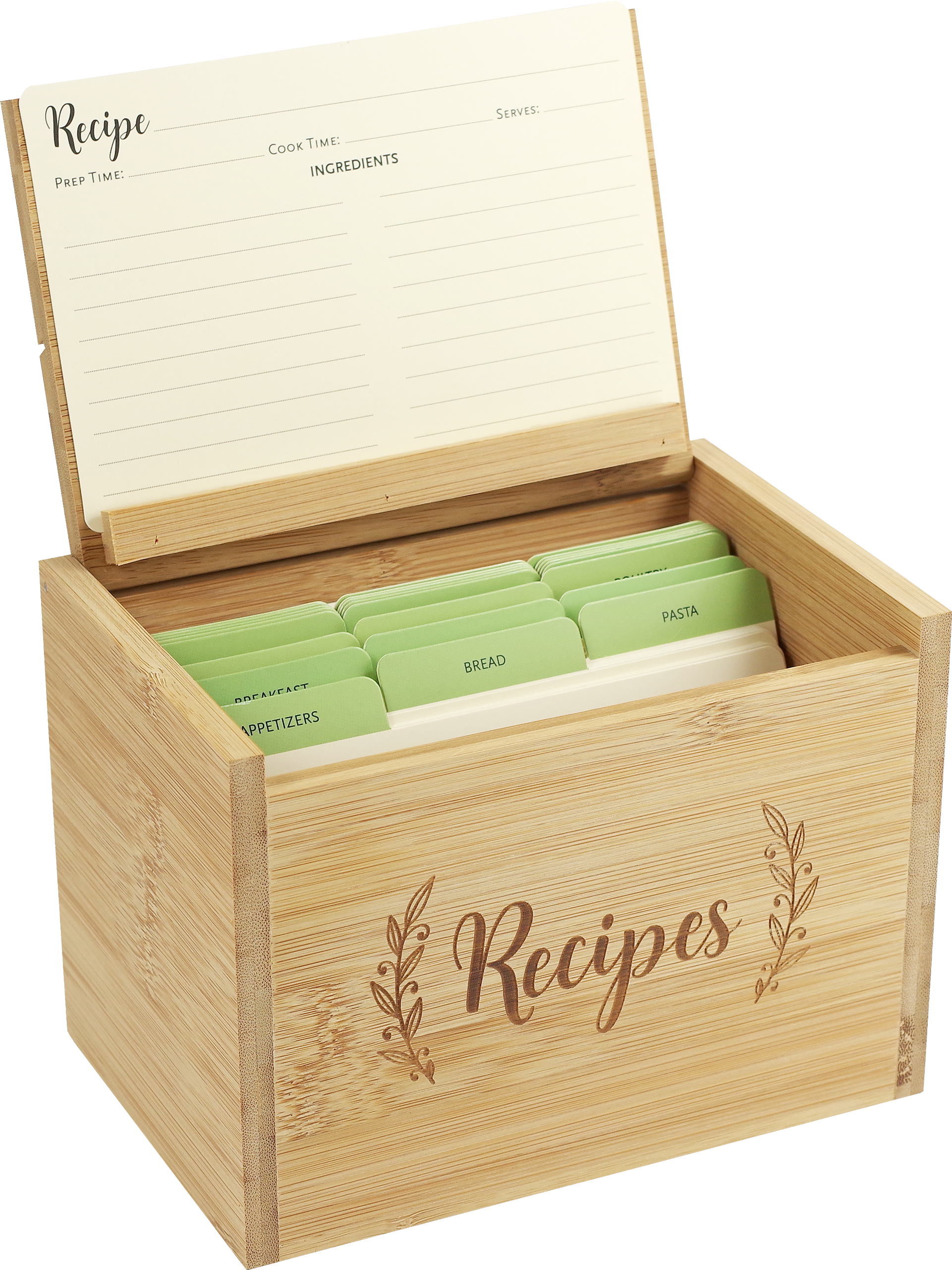 Bamboo Recipe Box Set by Peter Pauper Press
