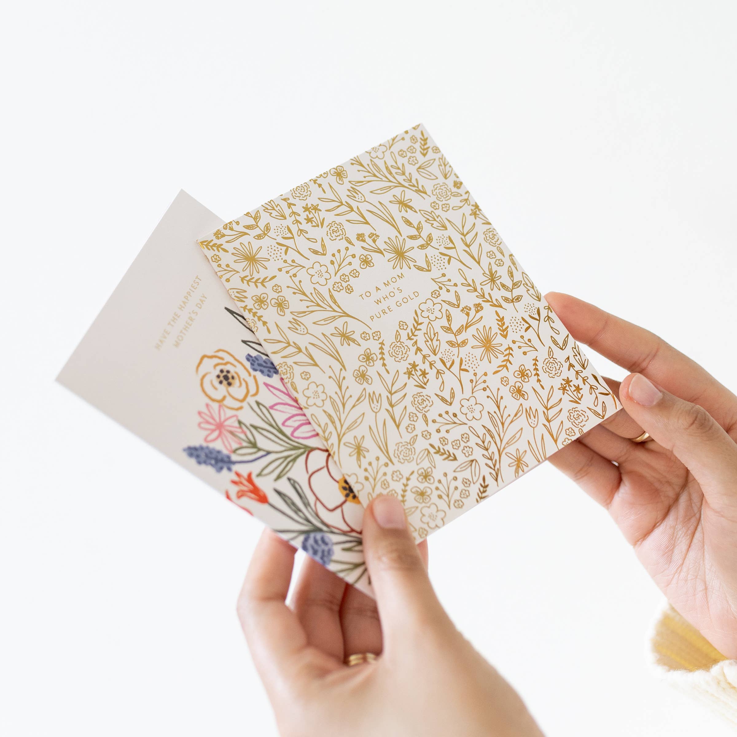 Gold Mom Card | Gold Foil Floral | Ramona & Ruth