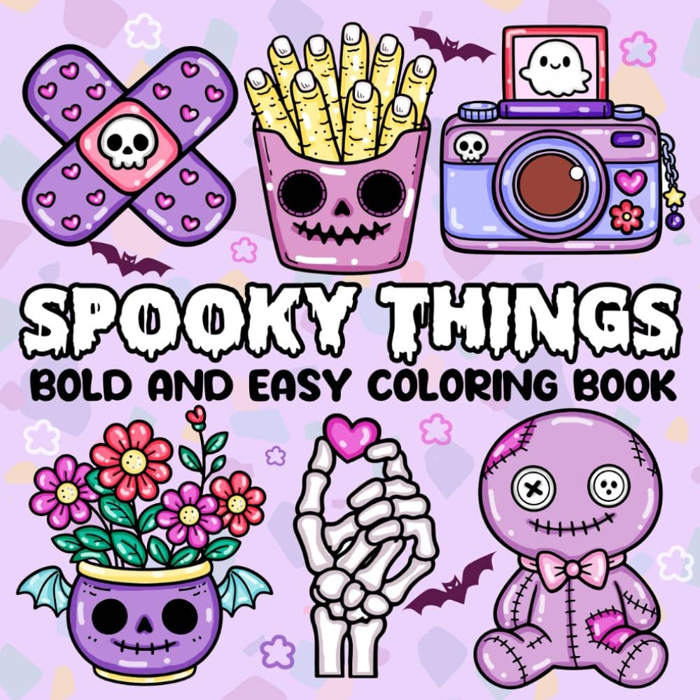 Spooky Things Bold & Easy Coloring Book, 50 Designs